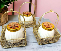Panier en bois et métal fait main, écologique, multifonctionnel, pour décoration intérieure, cadeau de mariage, plateau, emballage de fruits secs et bonbons