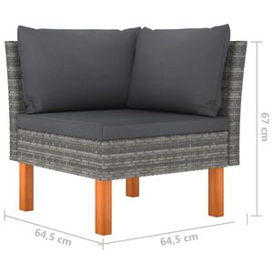 Canapé 4 places en poly rotin gris avec coussins Meubles de jardin élégants - Product Image 6