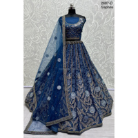 Collections de velours de vêtements de mariée indiens pour la mariée avec le travail de Zarkhan par Fabzone