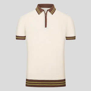 Camisetas Polo Deportivas para Hombre, Diseño Atest, Venta al Por Mayor, Ropa Casual de Primavera-Verano, Suéter de Golf, Cuello Polo con Cierre, Tejido de Lana Merino - Product Image 1