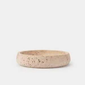 Nouveauté : Bol en pierre de travertin beige, plat décoratif pour servir, présenter et décorer élégamment votre maison - Product Image 4