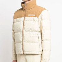 Veste d'hiver matelassée légère et respirante pour homme, col montant, logo frontal, style décontracté, offrant une chaleur moderne, rembourrée en coton