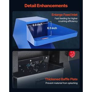 Trituradora de Plástico de 5.5HP/4.0KW, Capacidad de 150-200kg/h, Molino de Botellas de Plástico, Granuladora, Pulverizador, Máquina de Reciclaje - Product Image 6