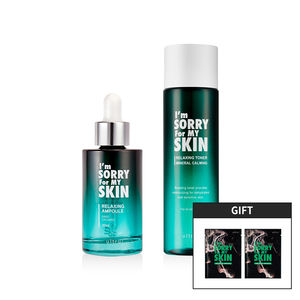 I'm Sorry for My Skin – Lot de 2 flacons de tonique et d'ampoule minéraux relaxants pour le visage, avec ingrédients apaisants pour la peau - Product Image 1