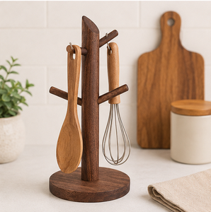 Soporte de Madera Rústico para Tazas, Estilo Granja, Moderno, Ahorra Espacio, Accesorios para Cafetería, Exhibidor Multifuncional para Joyería y Tazas de Té - Product Image 4