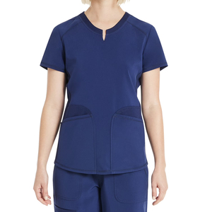 Unisex <b>Scrub</b> <b>Set</b> with V-neck Nursing Uniforms Woven Fabric Multiple Pockets Elasticized Waist - Product Image 3
