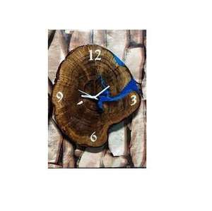 Horloge murale élégante en bois et résine époxy, idéale pour offrir, décoration intérieure, finition polie, personnalisable, tendance, pour restaurant, hôtel - Product Image 3