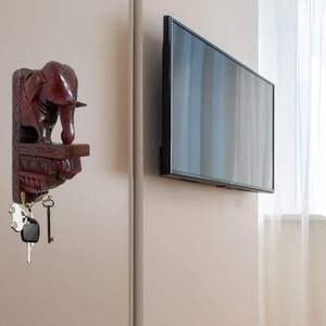 Premium Quality Mango Wood Elephant <b>Key</b> Holder Handcrafted Brown Wooden Wall <b>Hanger</b> with 2 Handcrafted Mango Wood New Home Gift - Product Image 4