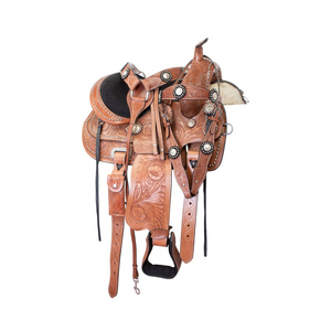 Selle de cheval en cuir occidental de haute qualité, best-seller, avec design et couleur personnalisables, logo personnalisé accepté, fabrication au Pakistan - Product Image 2