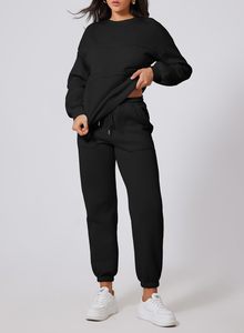 Conjunto de sudadera y pantalón de forro polar para mujer, sudaderas casuales, chándal para mujer, sudaderas con capucha, ropa deportiva, trajes deportivos - Product Image 5