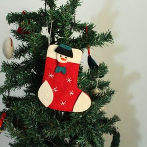 Calcetín de Fieltro con Muñeco de Nieve Adorable, Decoración Navideña Hecha a Mano, Muñeco de Nieve de Fieltro Tejido con Aguja, Calcetín Navideño de Fieltro de Lana - Product Image 6