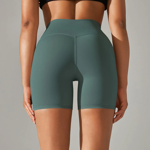 Shorts de yoga taille haute sans couture pour femme, couleur unie, en Spandex Modal, taille élastique, pour entraînement sportif et fitness, 220g, longueur courte - Product Image 5