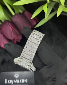 นาฬิกาข้อมือหรูหราประดับเพชรโมอิสซาไนต์ทรงกลมคุณภาพสูง ผลิตด้วยมือจากสแตนเลสสตีล  ระบบอัตโนมัติ หน้าปัดอนาล็อก เหมาะสำหรับใส่ทุกวัน - Product Image 5