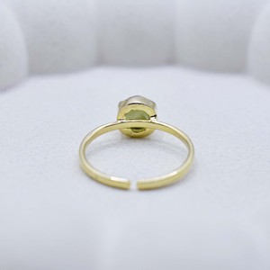 Peridot Gemstone <b>Adjustable</b> <b>Ring</b> Gold Plated Handmade Natural Crystal August Birthstone Minimal Jewelry Women Gift - Product Image 4
