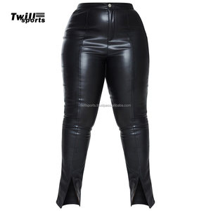 กางเกงขายส่งสั่งทำพิเศษทรงสปอร์ตเอวสูงสำหรับผู้หญิง ผ้ายืดหนัง PU กันน้ำ คุณภาพดีที่สุด เซ็กซี่ เหมาะสำหรับออกกำลังกายและใส่ไปเที่ยวคลับ - Product Image 1