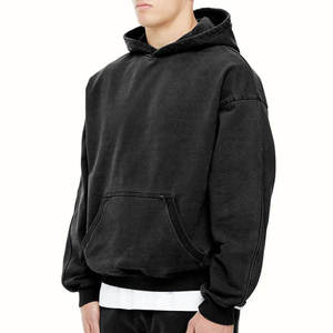 Sweat à capuche homme vierge personnalisable avec logo, 100% coton biologique, streetwear, en molleton bouclette, coupe oversize - Product Image 5