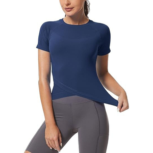 T-shirt de sport pour femme, coupe ample, manches courtes, compression athlétique, idéal pour le yoga, la gym et l'entraînement, parfait pour l'été - Product Image 2