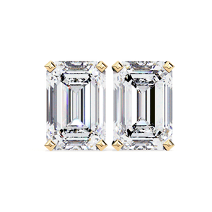 ต่างหูเม็ดเดี่ยวประดับเพชรสีทอง18K สำหรับผู้หญิงต่างหูเม็ดเดี่ยวประดับเพชรเม็ดเล็กสีเขียวมรกต1CT ใบหูคู่ติดด้านหลัง - Product Image 1