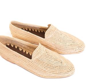Mocassins en raphia naturel, Mocassins en raphia, Chaussures marocaines en raphia, Sandales en raphia, Sandales plates, Mocassins marocains - Product Image 2