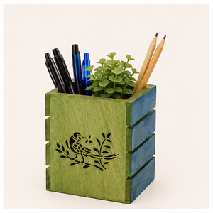 Handcrafted Eco-Friendly Wooden Cutlery Holder With Elegant <b>Bird</b> Motif Premium Kitchen Utensil <b>Stand</b> & Multi-Purpose Dining - Product Image 4