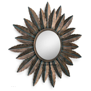 Espejo Decorativo de Pared Ovalado de Aluminio Personalizado, Chapado en Oro, Precio al por Mayor, Decoración de Pared - Product Image 4