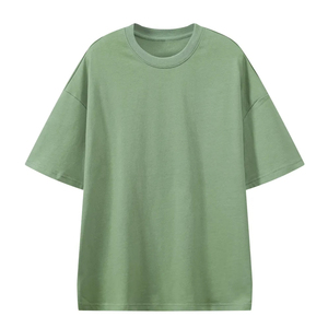 T-shirts pour hommes, coupe ample, 100% coton, col rond, manches courtes, poids lourd 180 GSM, motif uni, style vintage - Product Image 5