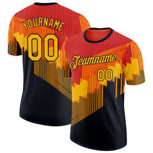 เสื้อยืด OEM แบบสวมใส่สบาย ผลิตจากโพลีเอสเตอร์ 100% แขนสั้น เสื้อทีมกีฬา สกรีนโลโก้ ชื่อ และหมายเลขได้ตามต้องการ - Product Image 1