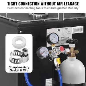 Regulador de CO2 de alta resistencia con manómetro doble de 0-60 PSI y válvula de retención de latón para cerveza. - Product Image 4