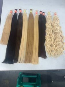 Extensions de cheveux humains naturels non traités, lisses, ondulés et crépus, légers, écologiques, en vrac - Product Image 4
