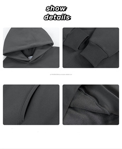 Streetwear Custom Logo Embroidered Luxury Cotton Puff Printing <b>Black</b> Stone Washed Heavyweight Hoodie for <b>Men</b> - Product Image 2