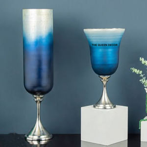 Vases à fleurs décoratifs pour la maison, en laiton, métal, fabrication artisanale indienne, design classique, multicolores, réguliers - Product Image 3