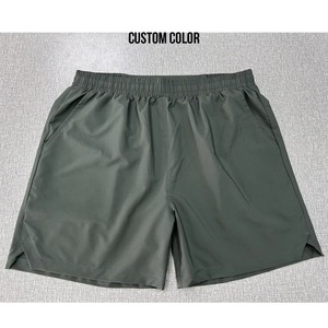 Shorts de compression en laine unie pour hommes, taille élastique, coupe ajustée, en spandex, sous-vêtement de course, couche de base, vente en gros personnalisée - Product Image 3
