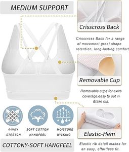 Soutien-gorge de sport Yoga rayé à maintien élevé, extensible dans quatre directions, 100 % polyester, personnalisable OEM par sublimation pour la danse et le yoga (femmes) - Product Image 5