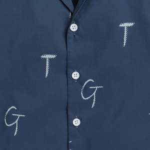 Polka Tots Camiseta de media manga Cuello DE TENIS Estampado del alfabeto-Azul - Product Image 3