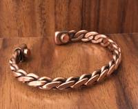 Brazalete Magnético Largo de Cobre Puro Trenzado a Mano, para Alivio Energético y Curación, Personalizado, Unisex, Ajustable, Elegante N.S