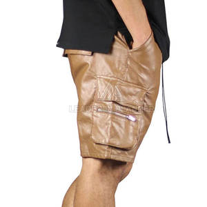 Pantalones Cortos de Cuero para Hombre al por Mayor, los Más Vendidos, Servicio OEM, Personalizados, Transpirables, para Uso Casual - Product Image 4