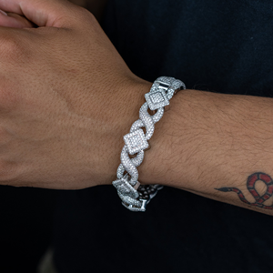 Pulsera de Eslabones Cubanos con Diamantes VVS de Laboratorio de Alta Calidad, Corte Brillante Redondo, Diseño Hip Hop, Joyería Fina de Lujo Premium - Product Image 1