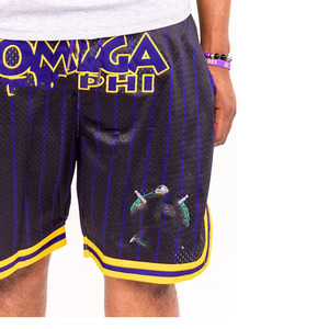 Shorts de basketball personnalisés pour hommes 100 % coton, taille mi-haute, coupe-vent, avec cordon de serrage, en toile, impression numérique, logo personnalisé - Product Image 3