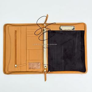 Vintage Tooled Leather Portfolio <b>Folder</b> Hair On Cowhide <b>A4</b> Organizer Zipper Case Turquoise Edge Corporate Business Padfolio - Product Image 6