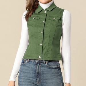 Gilet en jean sans manches en coton au design tendance, léger, vente directe, best-seller, service OEM - Product Image 3