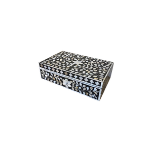 Caja de Joyería Artesanal de Resina Óptica con Incrustaciones de Nácar y Diseño Floral, Forma Rectangular, Tapa, 1 Capa de Almacenamiento, Capacidad de 1-3L - Product Image 3