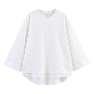 Camiseta de Manga Larga para Mujer, Estilo Vintage, Ecológica, Tejida, Informal, Cuello Redondo, Poliéster, para Todas las Temporadas - Product Image 1
