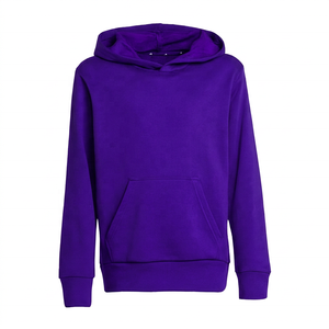 Sudadera con Capucha Negra para Hombre, Corte Regular, Color Sólido, Informal, con Bolsillo Delantero, Tejido French Terry - Product Image 2