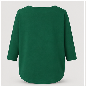 T-shirt da donna <span class=keywords><strong>verde</strong></span> <span class=keywords><strong>smeraldo</strong></span> girocollo a maniche a tre quarti vestibilità comoda WTS-0027 - Product Image 2
