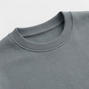 Conjunto de 2 Piezas para Mujer, Sudadera y Pantalones Cortos de Punto, Cuello Redondo, Color Sólido, Corte Holgado, Estilo Casual, Largo por Encima de la Rodilla, 100% Algodón - Product Image 4