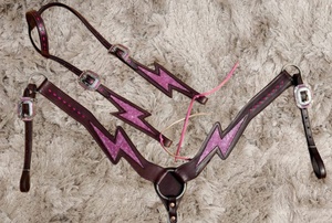 Selle de sécurité pour cheval western en cuir véritable souple et durable, conçue sur mesure, avec tête de bride et harnais à boucles, en cuir naturel, travaillée à la main - Product Image 2