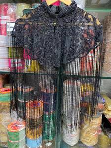 Kushang Textile <b>Women's</b> Ethnic Handmade Beaded Regular Scarf Fringes Net Fabric Multi-Pattern Breathable Gujarat Wedding - Product Image 4