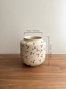 Porte-ustensiles en céramique haut de gamme, motif feuille peint à la main, glaçure lisse, cuit à haute température, durable, organisateur de rangement pour comptoir de cuisine - Product Image 6