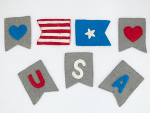 Guirnalda de Fieltro Hecha a Mano con la Bandera de EE. UU. para el 4 de Julio, Decoración Patriótica del Día de la Independencia, Decoración para el Hogar y Fiestas de Comercio Justo - Product Image 3