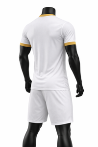 Ensemble de maillots de football personnalisés à manches courtes turquoise et noir, imprimés par sublimation, col rond, évacuation de l'humidité, polyester respirant 120g - Product Image 5